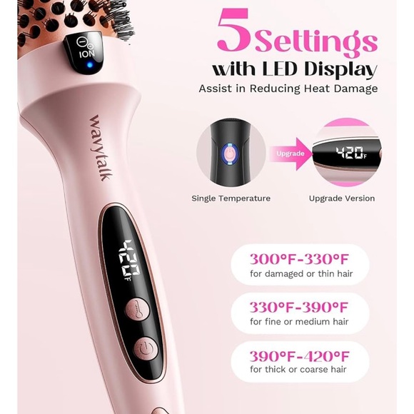 Wavytalk Thermal Brush, 1.5 Inch Blowout Express Ionic Heated Round Brush - - Picture 4 of 9